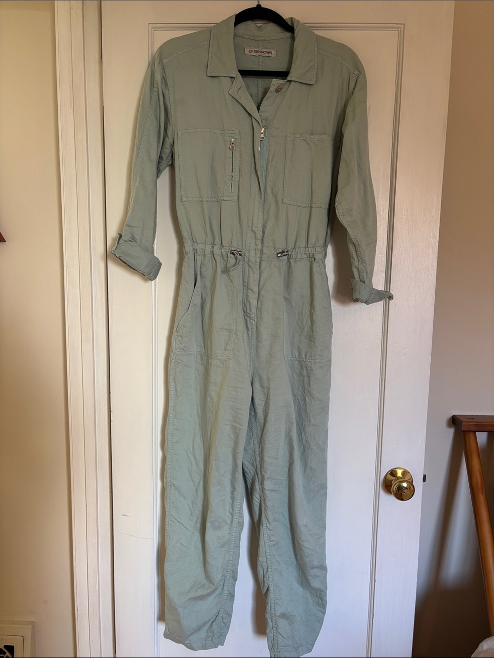 Outerknown Light Sage Utility Jumpsuit